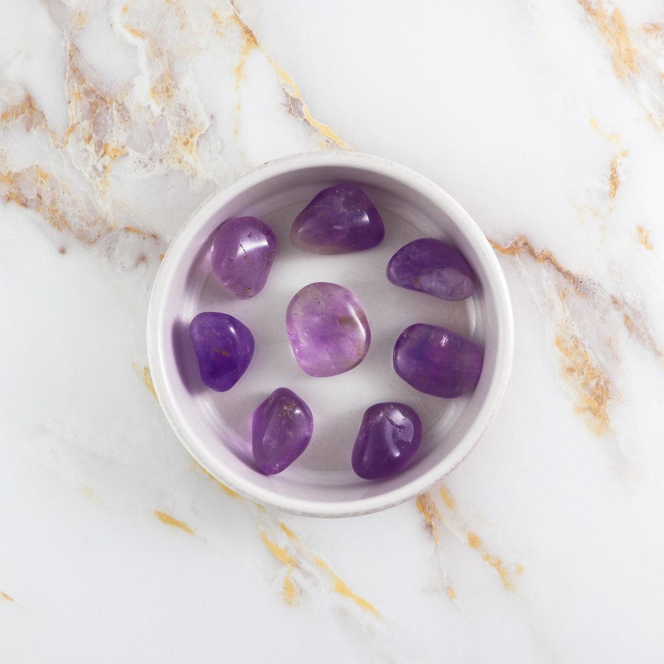 Amethyst rolled stone